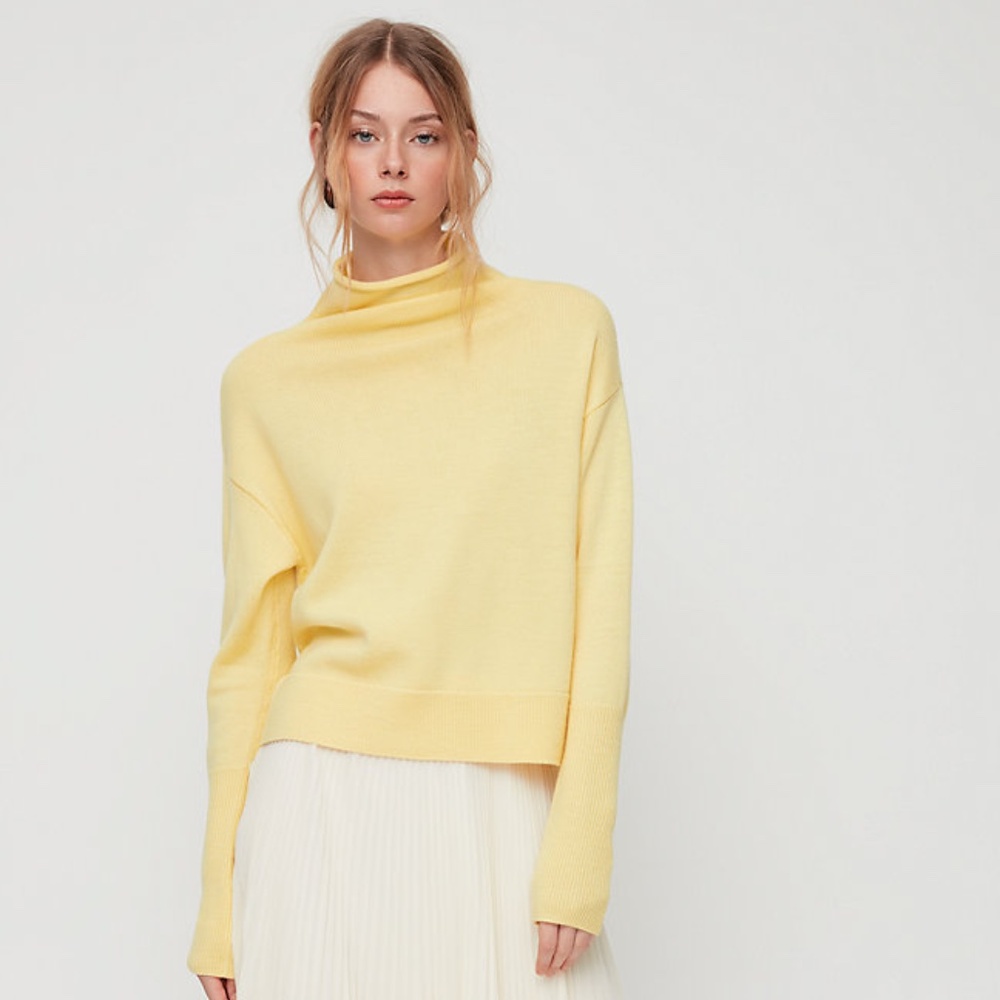 Aritzia Pale Yellow Turtleneck Sweater